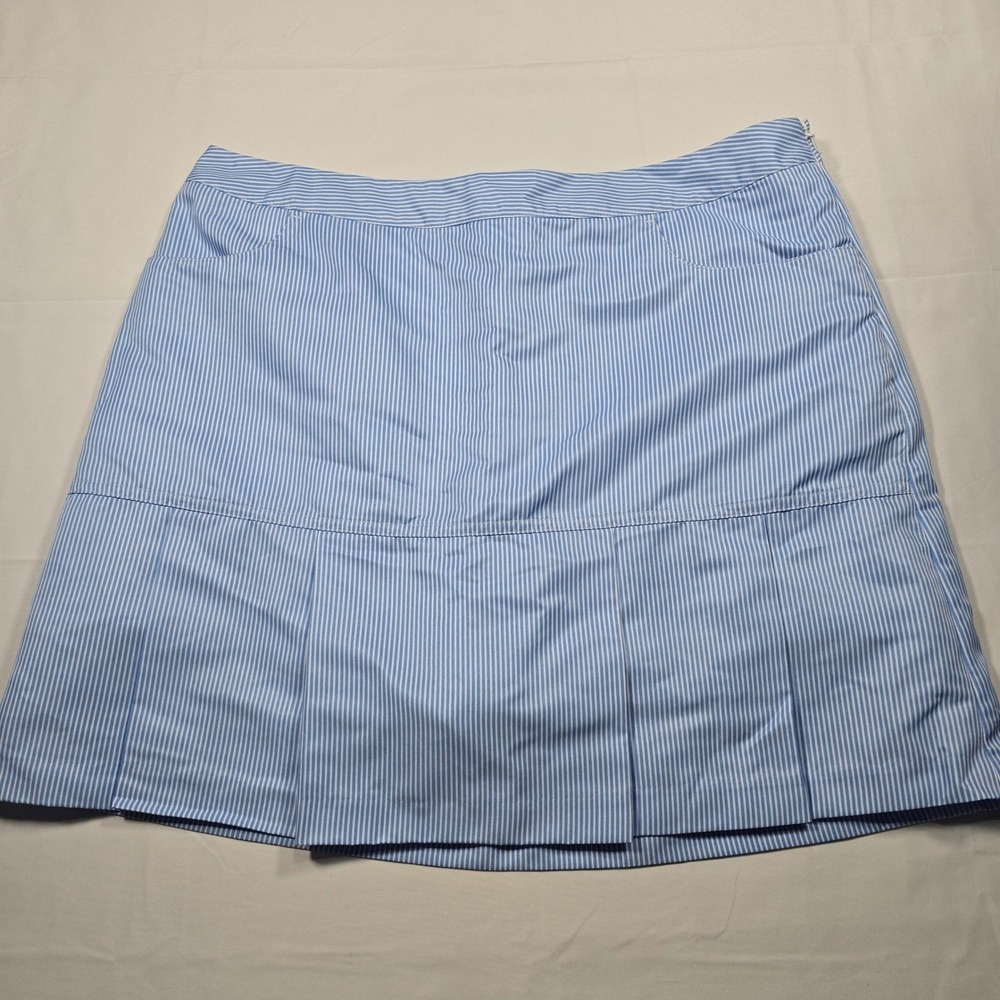 Adidas Golf Skort Blue White Pleated Performance Athletic Women's Size 8